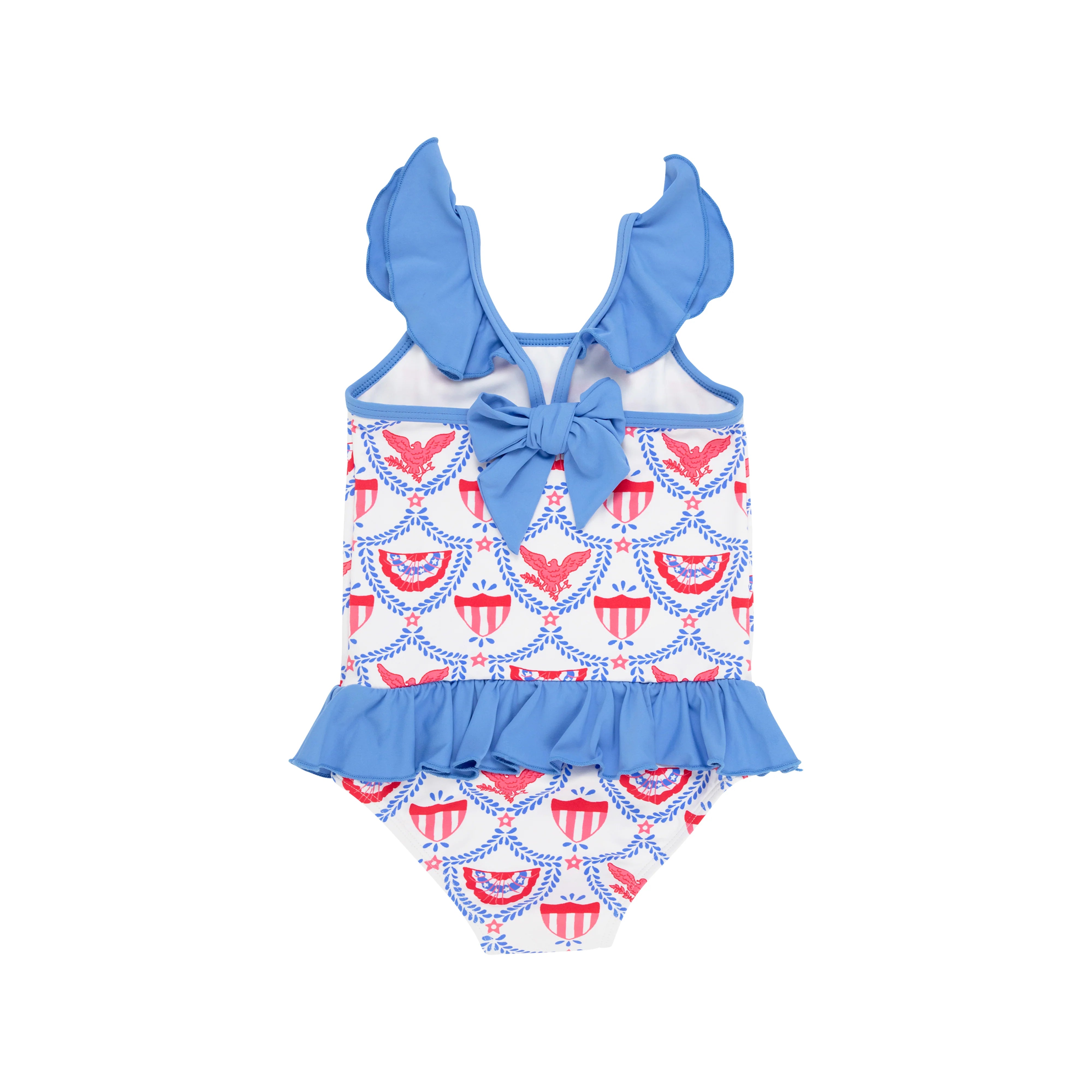 St. Lucia Swimsuit American Swag With Barbados Blue - Born Childrens Boutique