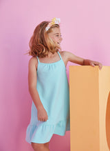 Strappy Dress - Aqua - Born Childrens Boutique