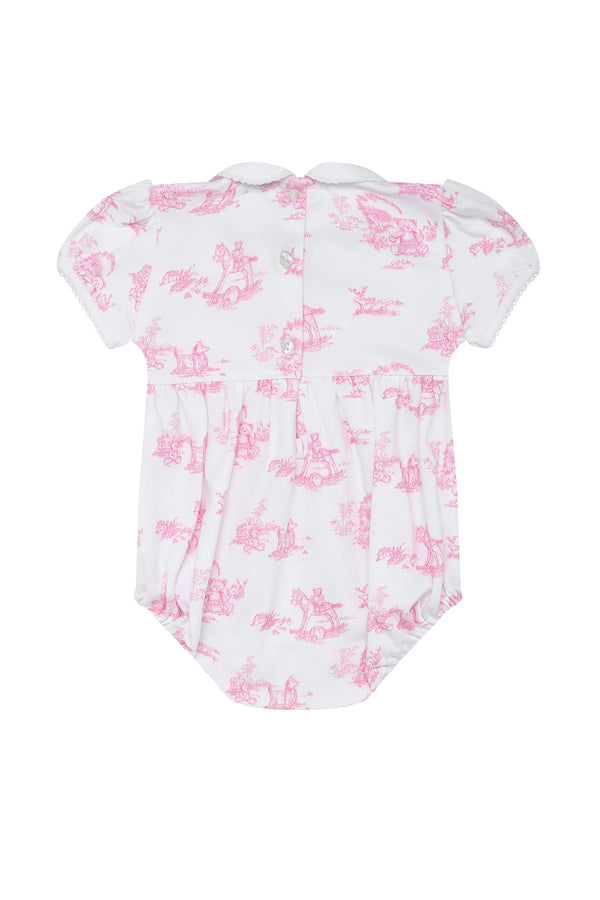 Pink Toile Smocked Bubble - Born Childrens Boutique
