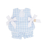 Talbott Tie Side Beale Street Blue Check With Worth Avenue White - Born Childrens Boutique