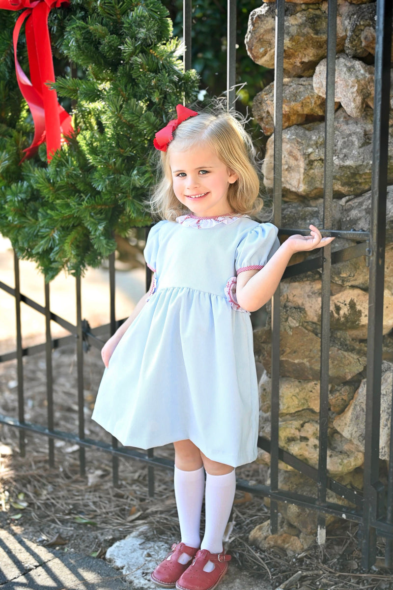 Pre-Order Tabitha Blue Cord Dress - Born Childrens Boutique