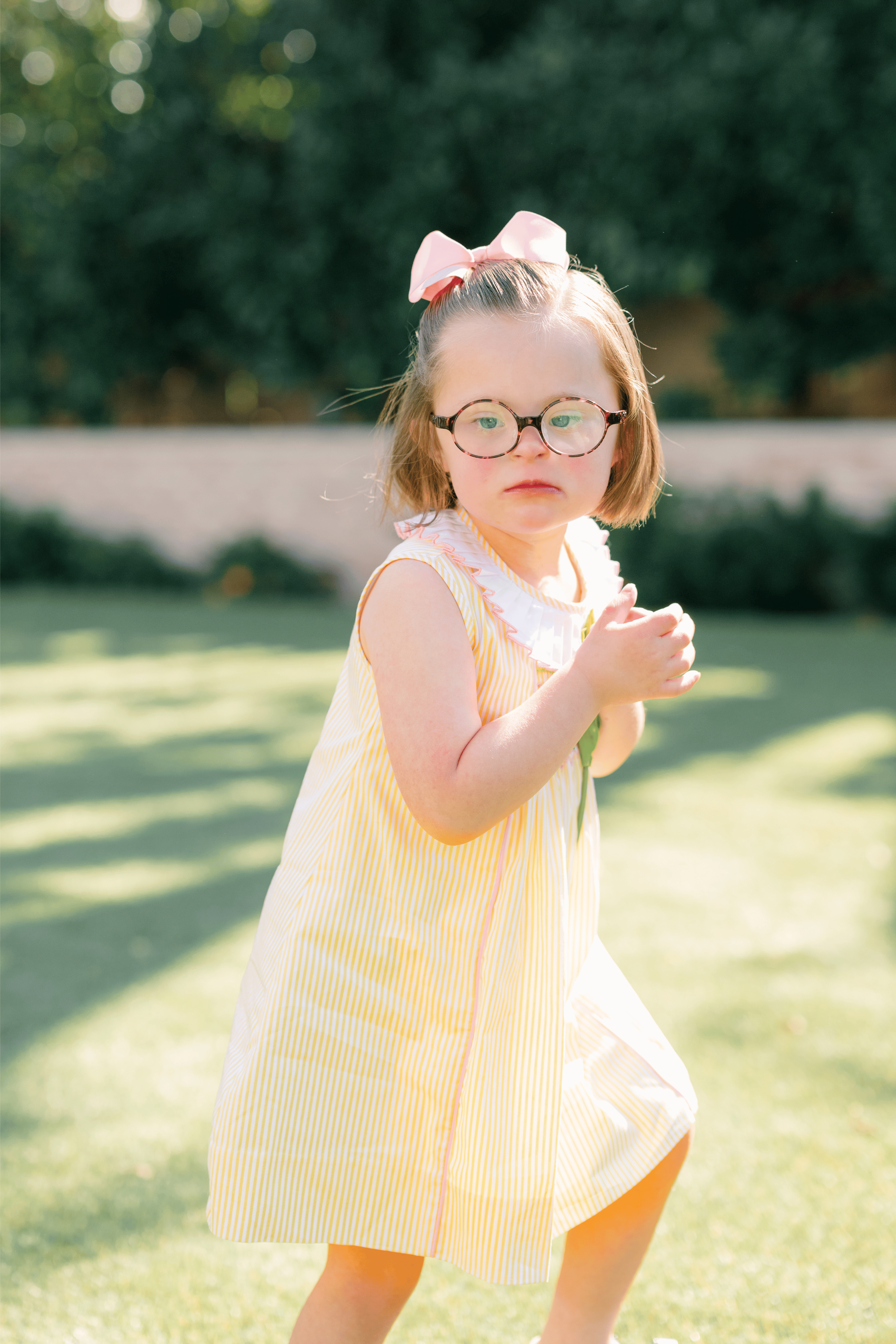 Nora Yellow Microcheck Dress - Born Childrens Boutique