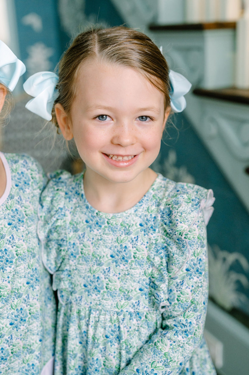 Pre-Order Blue Aster Twirl Dress - Born Childrens Boutique