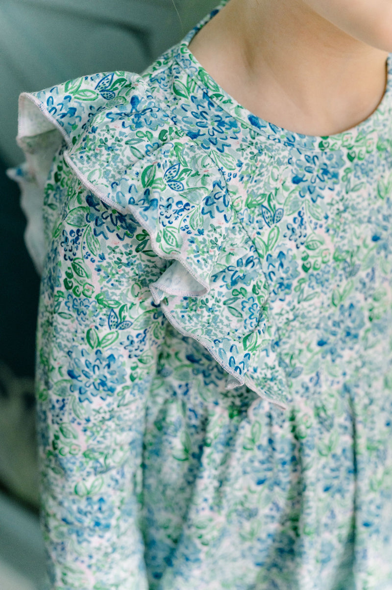 Pre-Order Blue Aster Twirl Dress - Born Childrens Boutique
