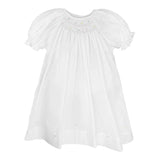 White Pastel Smocked Gown - Born Childrens Boutique