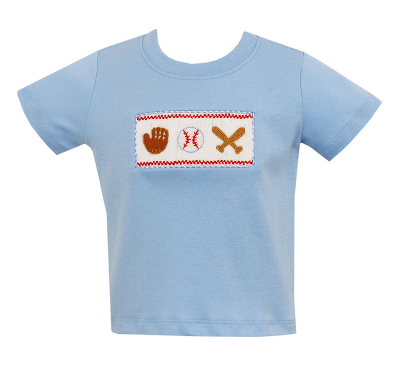310P - Baseball Boy Smocked Shirt - Born Childrens Boutique