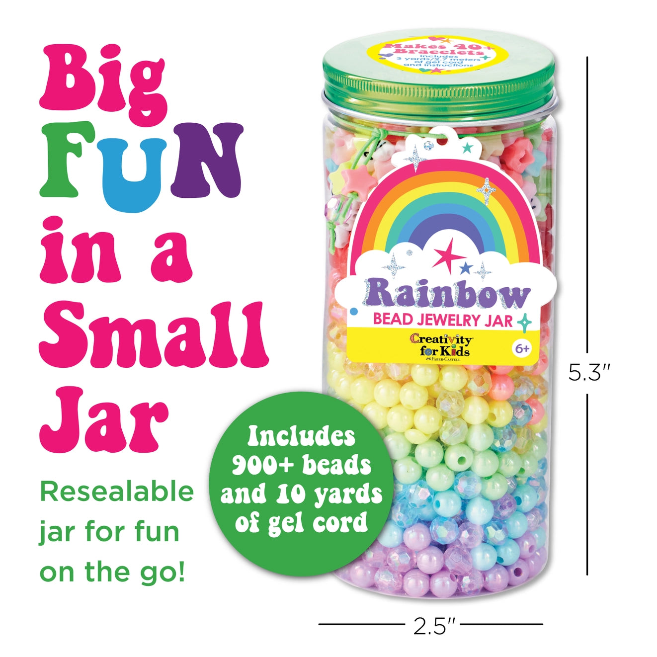 Bead Jewelry Jar Rainbow - DIY Bracelet - Born Childrens Boutique