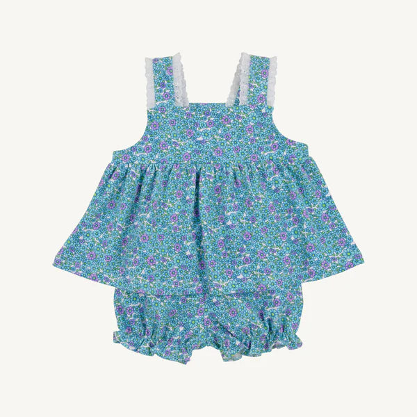 Babs Bloomer Set - Fitzroy Floral with Worth Avenue White - Born Childrens Boutique