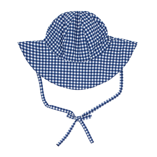 Navy Gingham Sunhat - Born Childrens Boutique