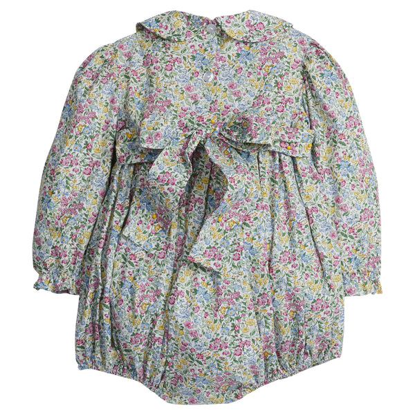 Smocked Charlotte Bubble - Green Gables Floral - Born Childrens Boutique