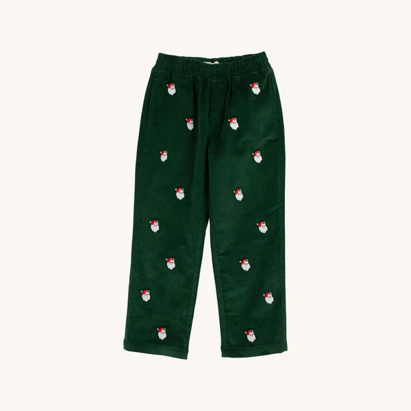 Critter Sheffield Pants - Grier Green/Navy Santa - Born Childrens Boutique