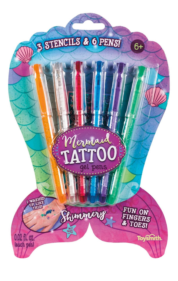 Mermaid Tattoo Gel Pens Set of 6 - Born Childrens Boutique