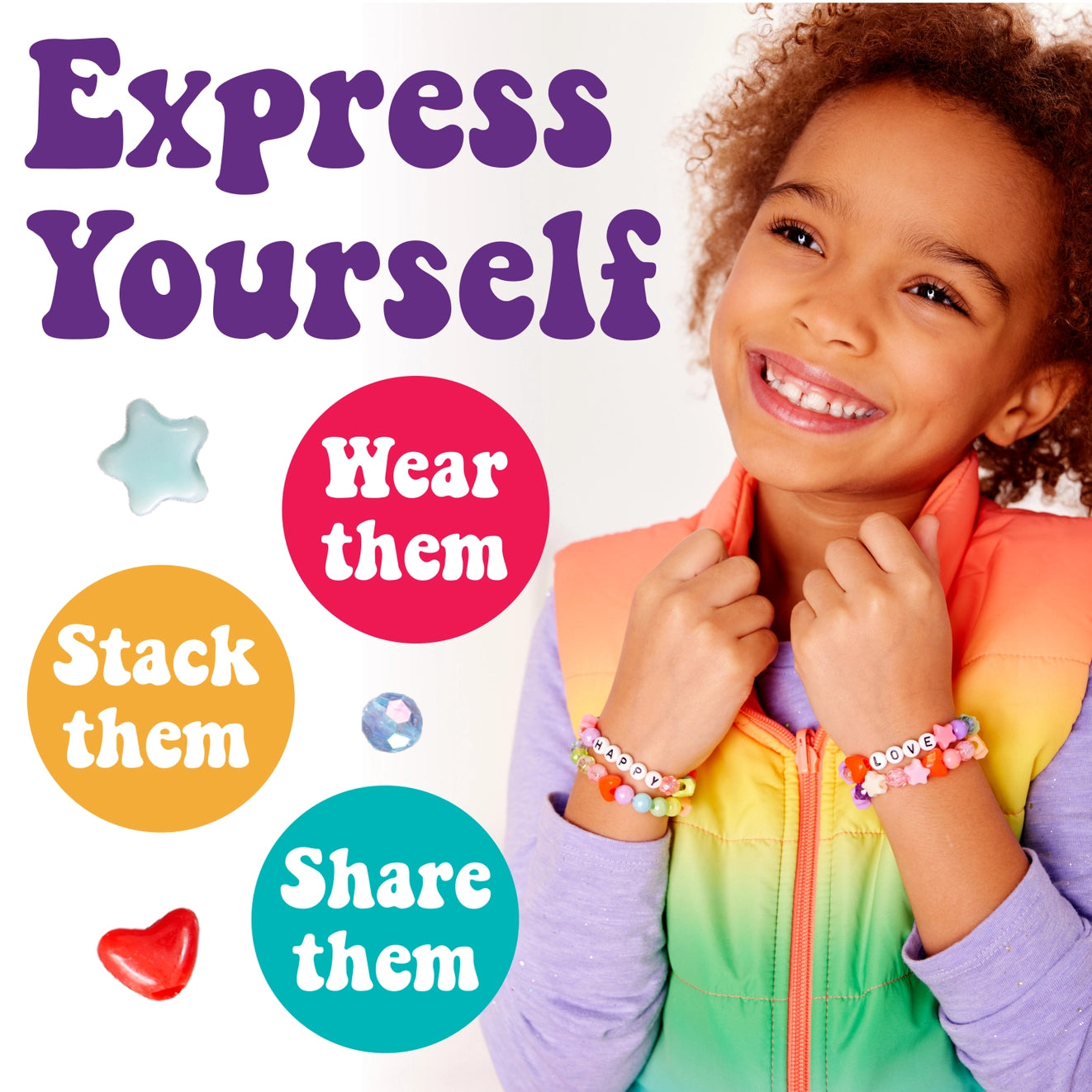 Bead Jewelry Jar Rainbow - DIY Bracelet - Born Childrens Boutique