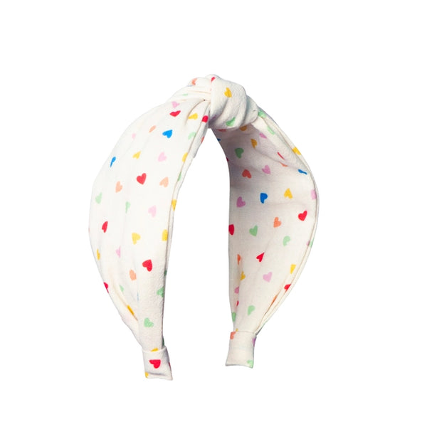 Rainbow Hearts Knotted Headband - Born Childrens Boutique