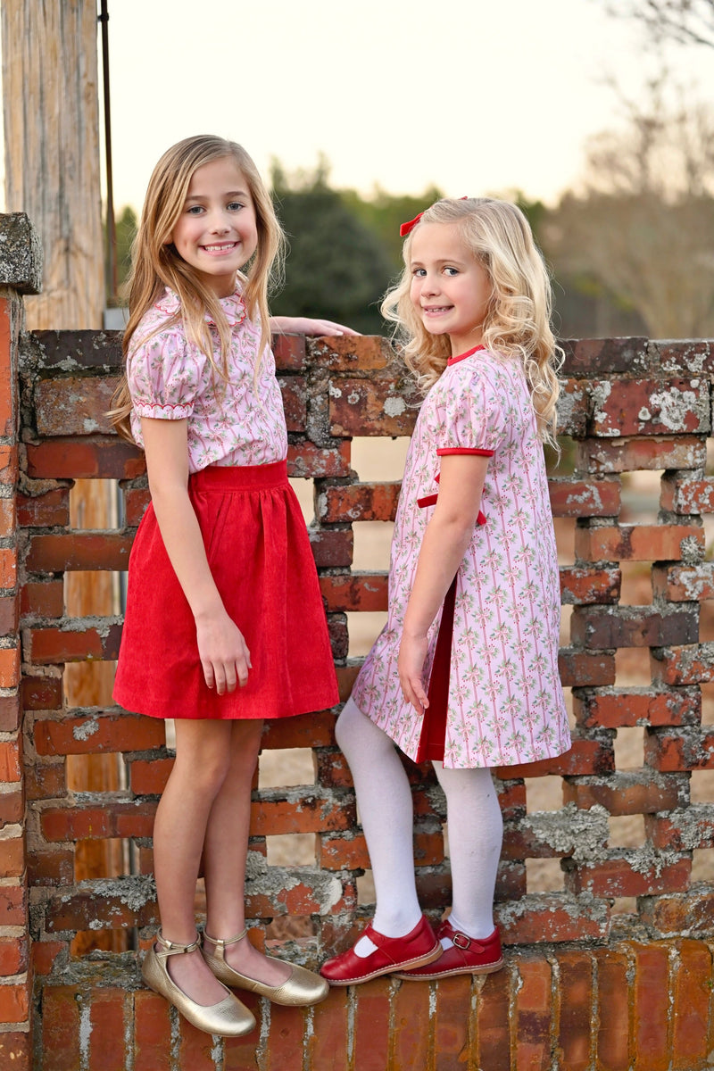 Pre-Order Cece Holiday Floral Skirt Set - Born Childrens Boutique