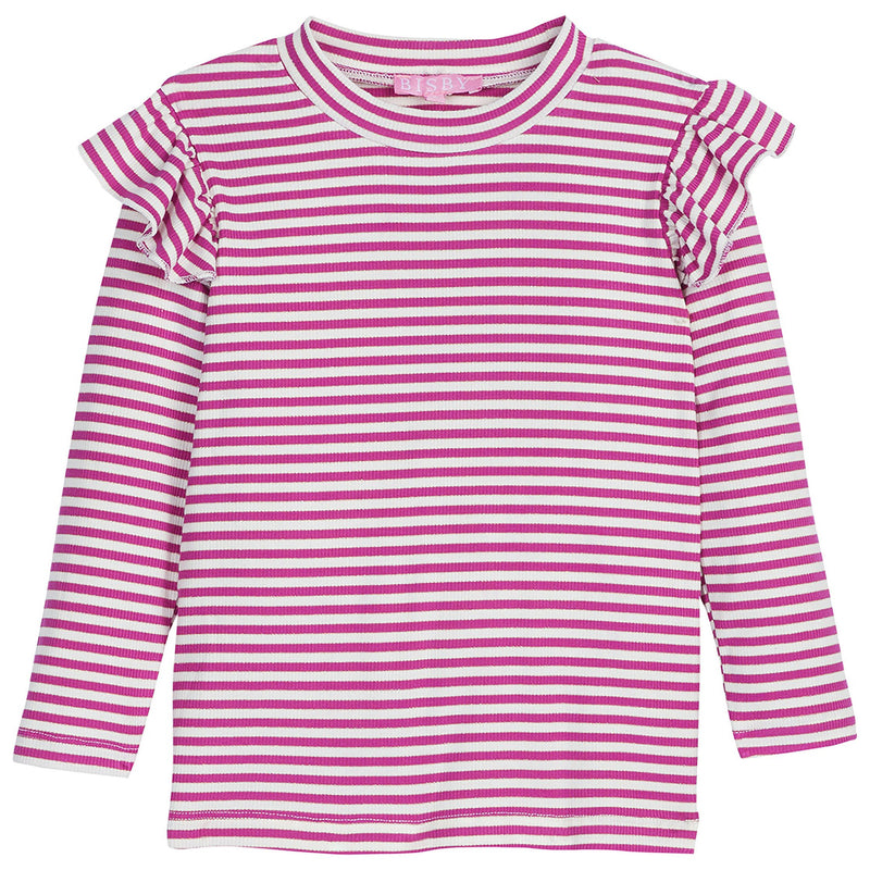 Sadie Top Fruit Punch Sparkle Stripe - Born Childrens Boutique