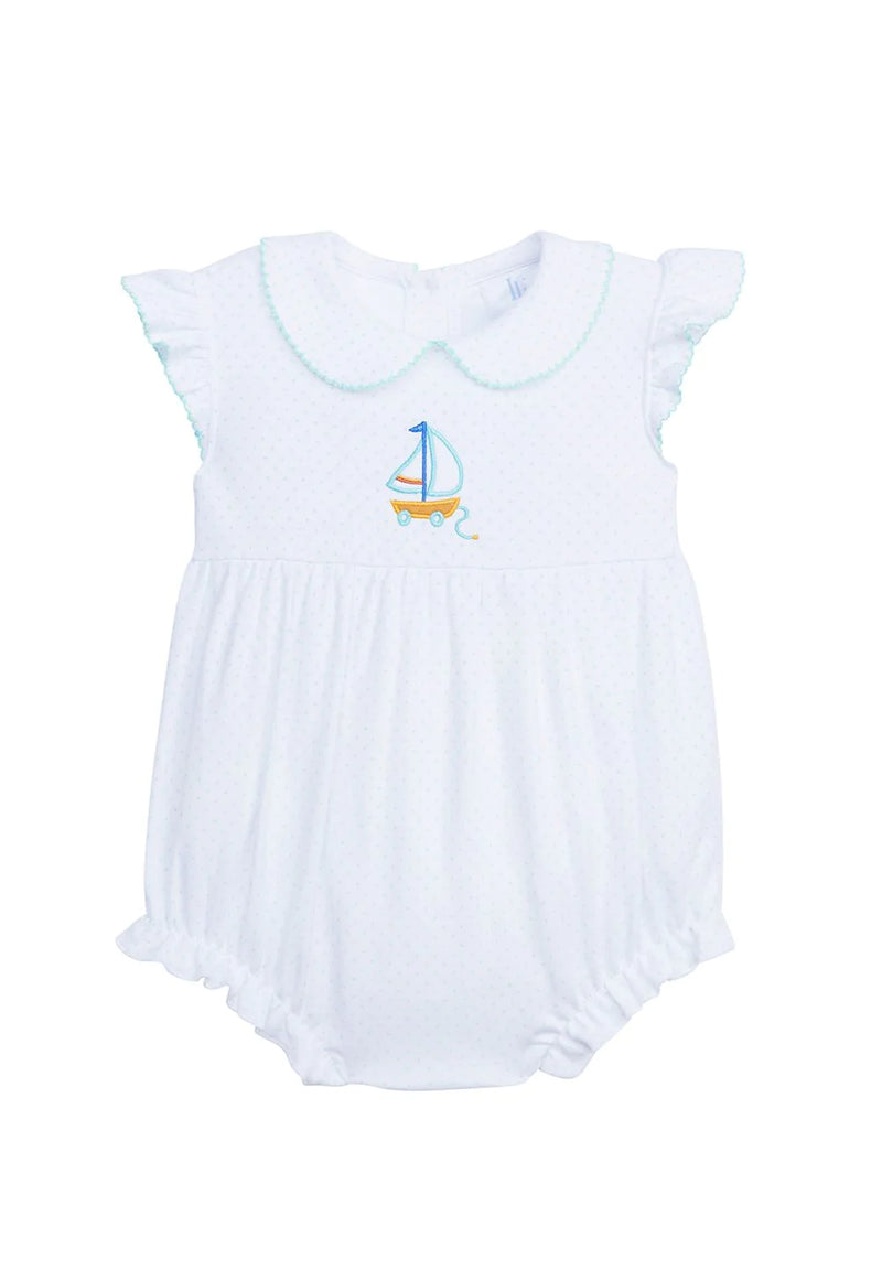 Laurel Bubble - Sailboat Aqua Mirco Dot - Born Childrens Boutique