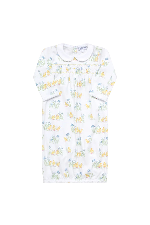 Chicks Print Smocked Gown - Born Childrens Boutique