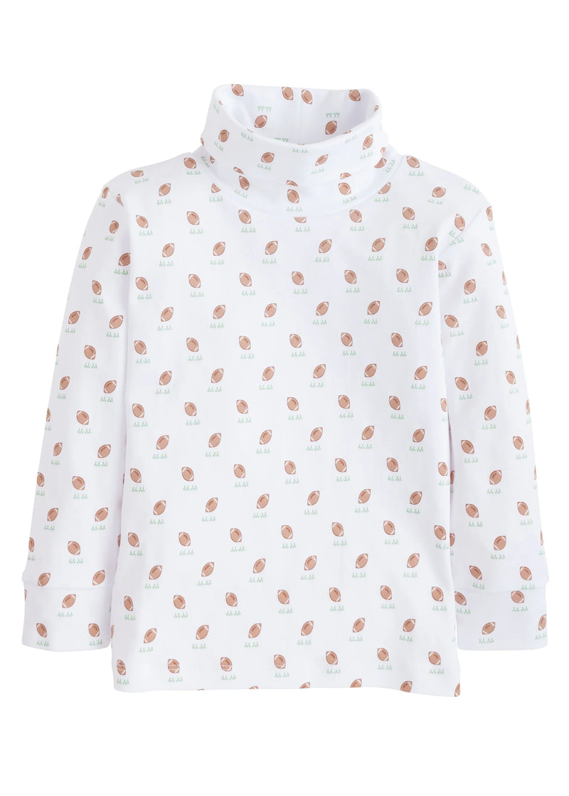 Little English Printed Turtleneck - Football - Born Childrens Boutique