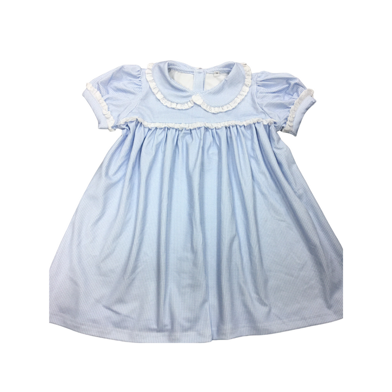 Memory Making Dress Blue Mini Gingham - Born Childrens Boutique