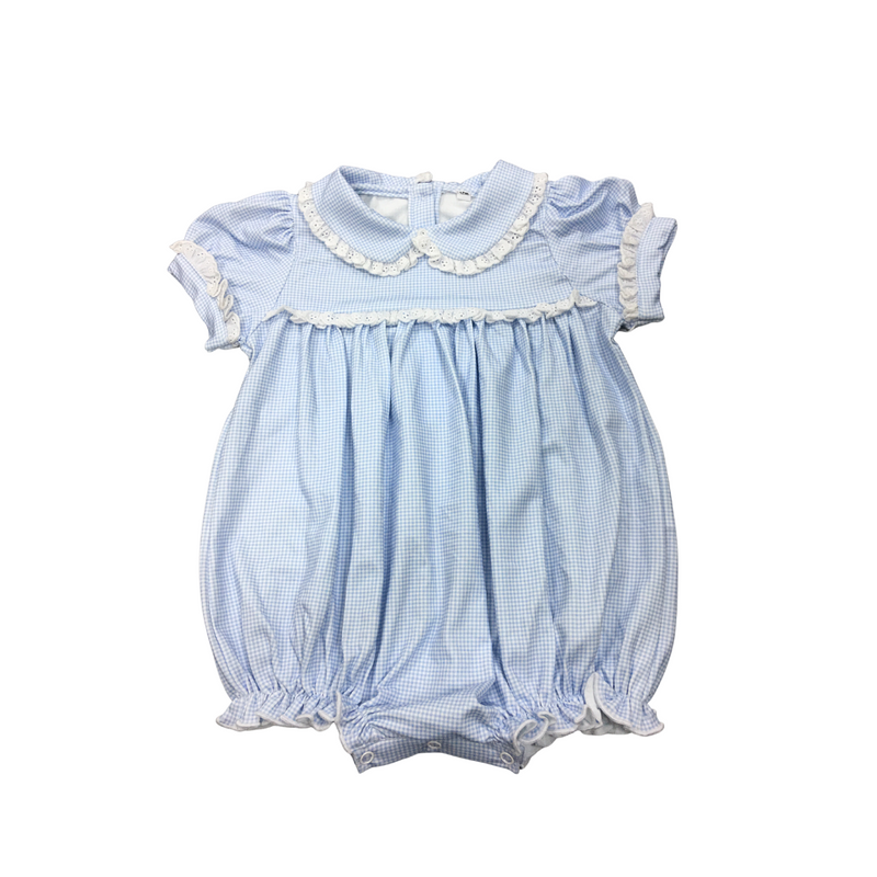 Memory Making Bubble - Blue Mini Gingham - Born Childrens Boutique