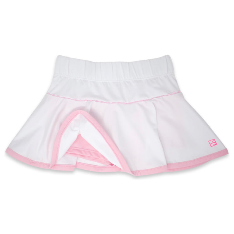 Pre-Order Quinn Skort - White with Light Pink - Born Childrens Boutique
