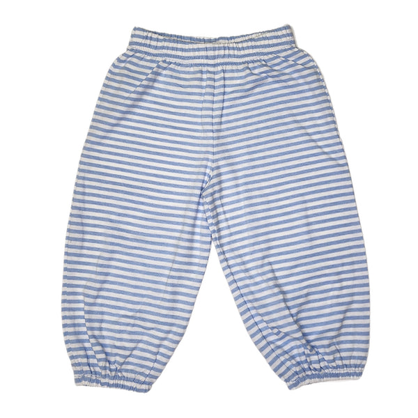 Boy Bloomer Pant Sky Blue Stripe - Born Childrens Boutique
