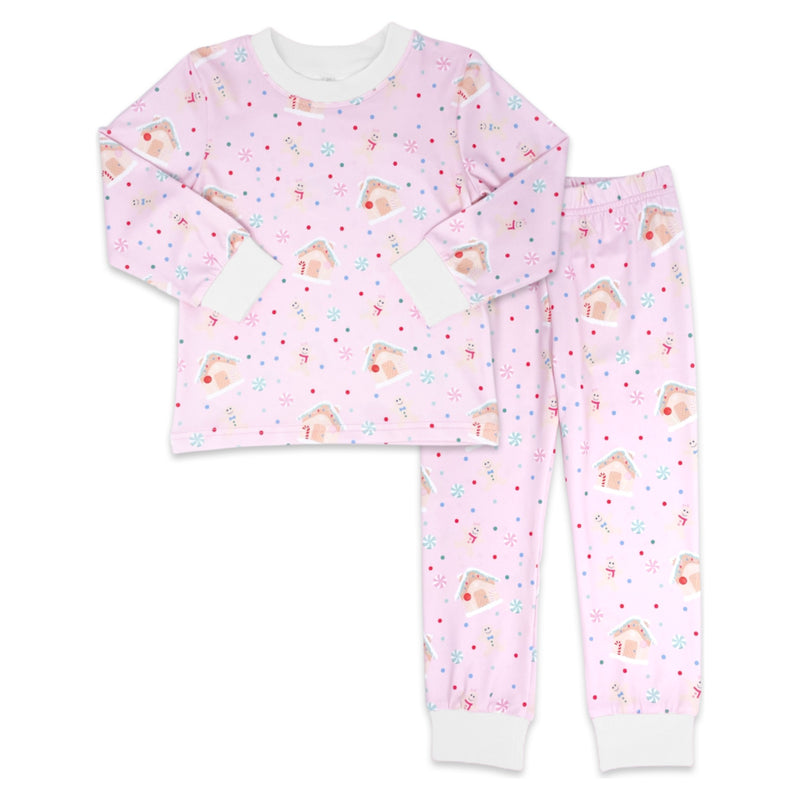 Sweet Pea PJ Set - Pink Gingerbread - Born Childrens Boutique