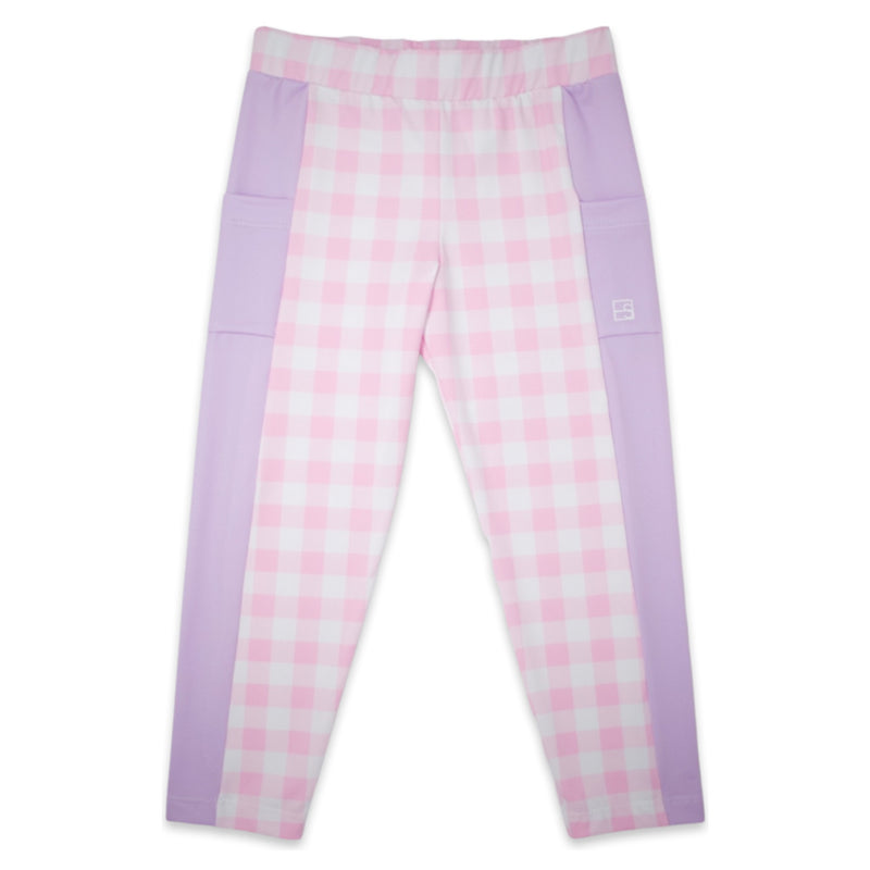 Lila Legging - Pink Buff Check - Born Childrens Boutique