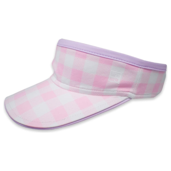 Pre-Order Vacay Visor - Lt Pink Buffalo Check - Born Childrens Boutique