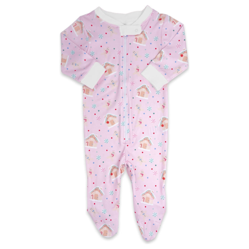 Once Upon A Time Footie - Pink Gingerbread - Born Childrens Boutique