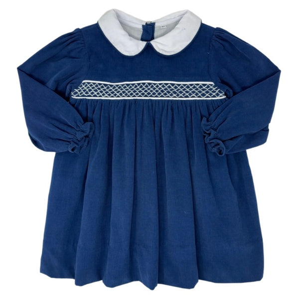 Memory Making Dress LS - Dusty Blue Cord - Born Childrens Boutique