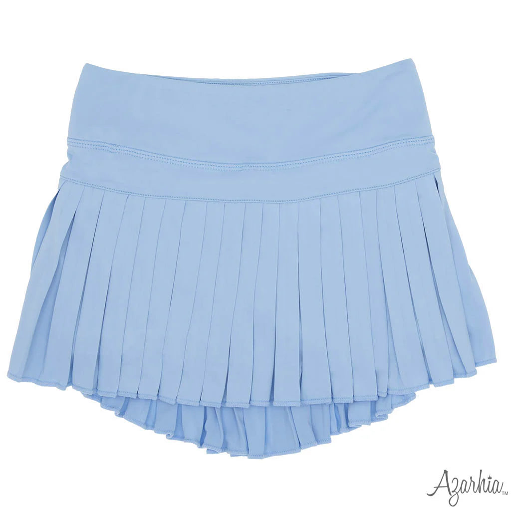 Mini Pleated Skort in Solid Light Blue - Born Childrens Boutique