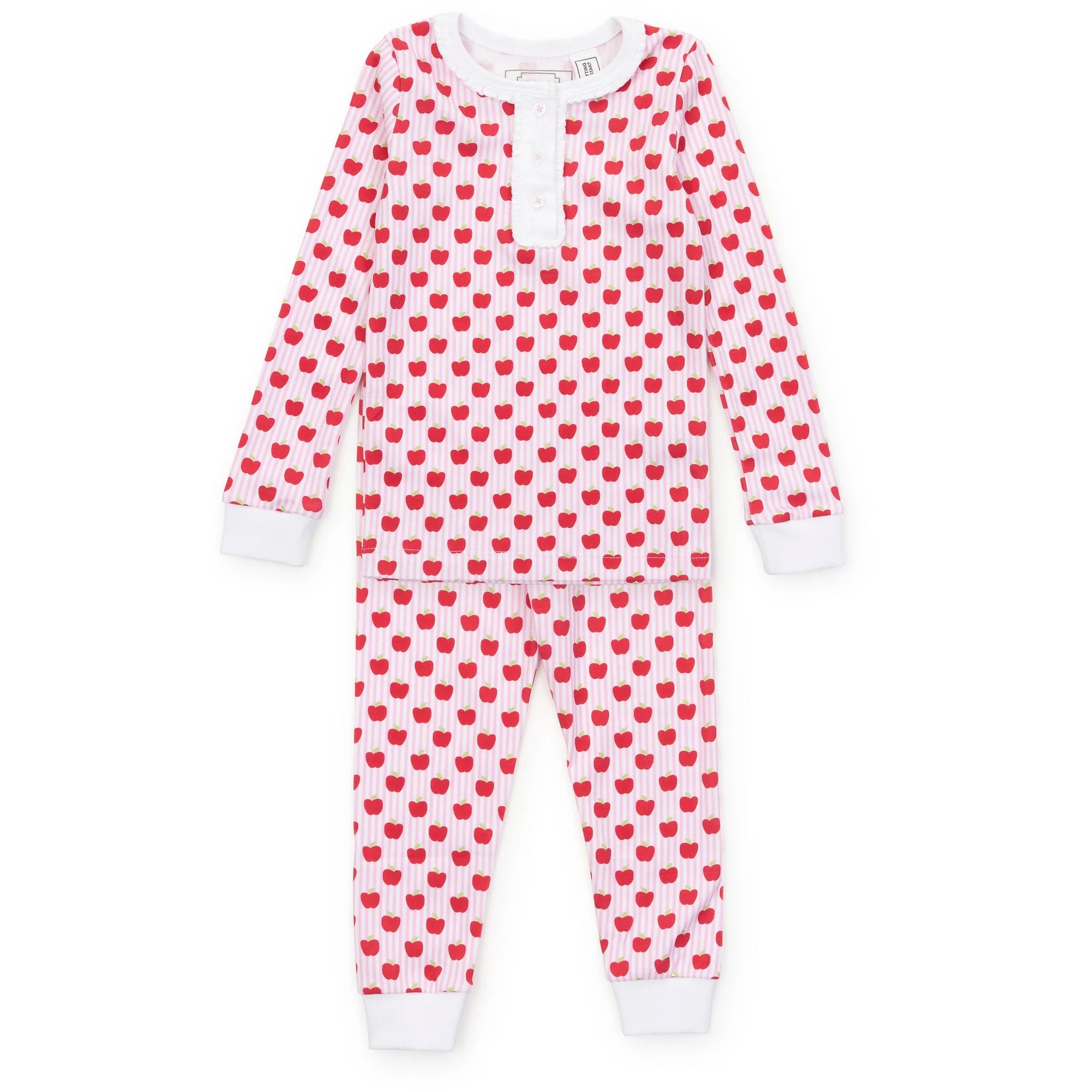 Alden Girl Pajamas Pant Set - Schoolhouse Apples Pink