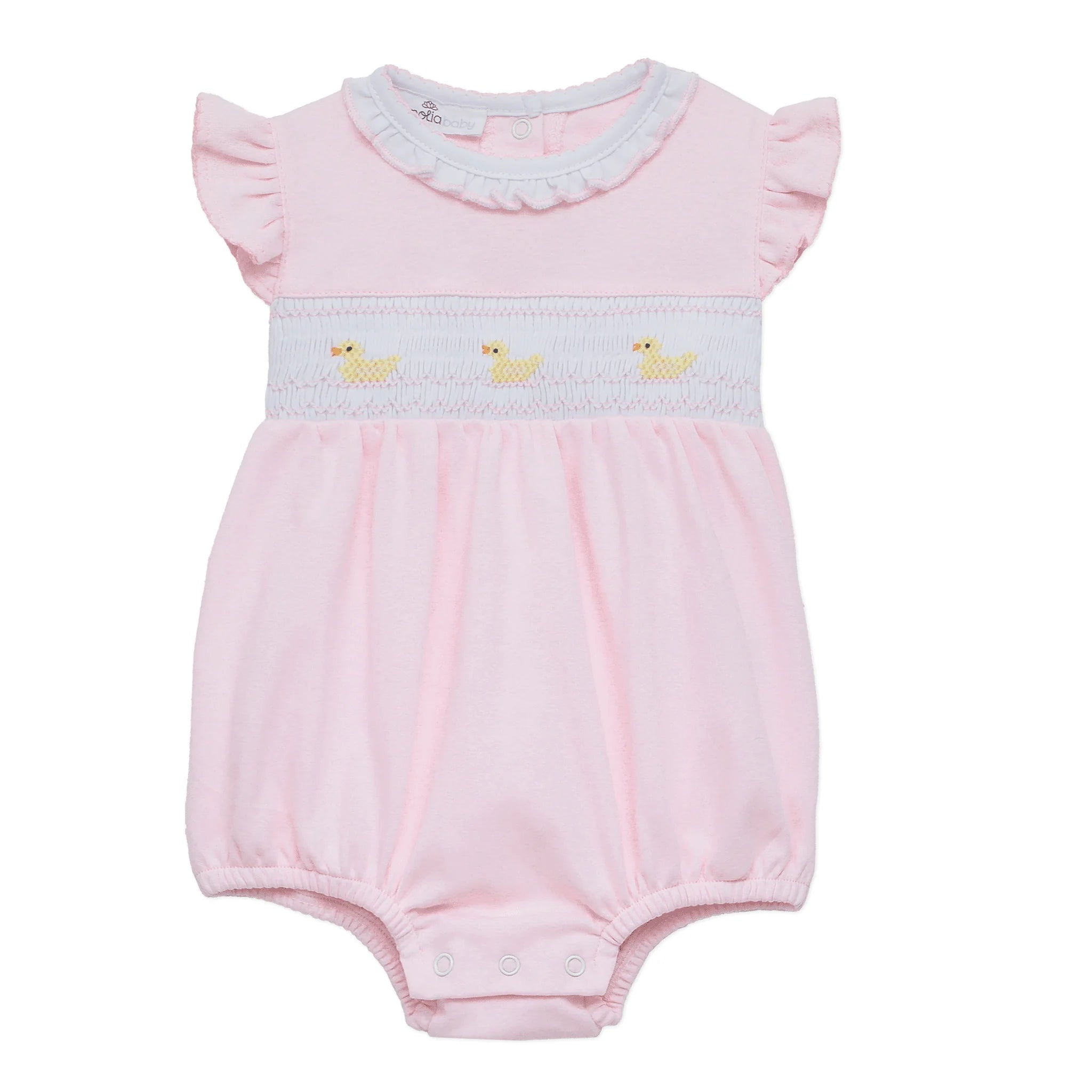 Little Duckling Classic Smocked Bubble Pink - Born Childrens Boutique