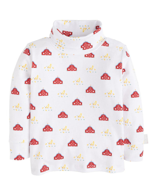 Little English Printed Turtleneck - Barn Yard - Born Childrens Boutique