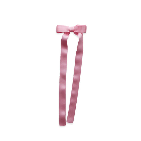 Grosgrain Long Tail Bow 6.5 in, Baby Pink - Born Childrens Boutique