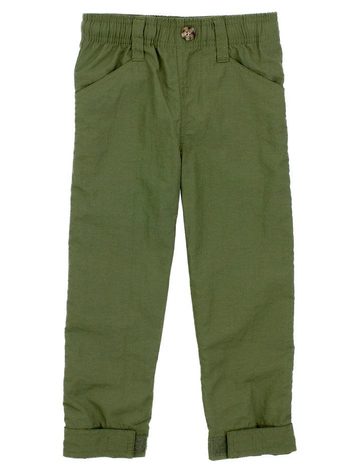 Green pants on a white background