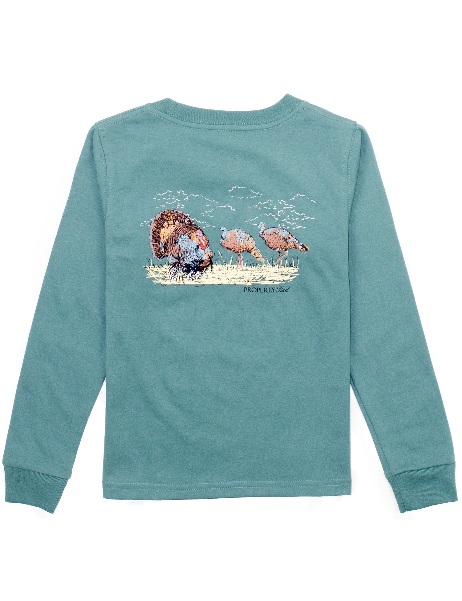 LS Tee Turkey Hunt Marine Green - Born Childrens Boutique