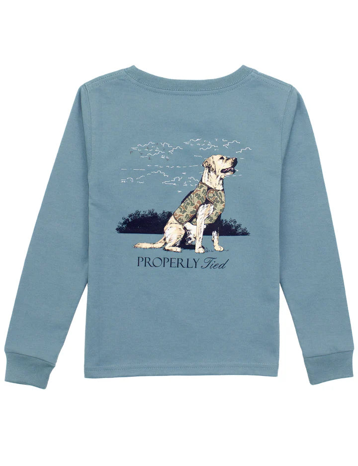 Good Boy LS Steel Blue T-Shirt - Born Childrens Boutique