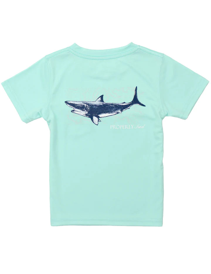 Performance Tee SS Topo Shark Seafoam - Born Childrens Boutique