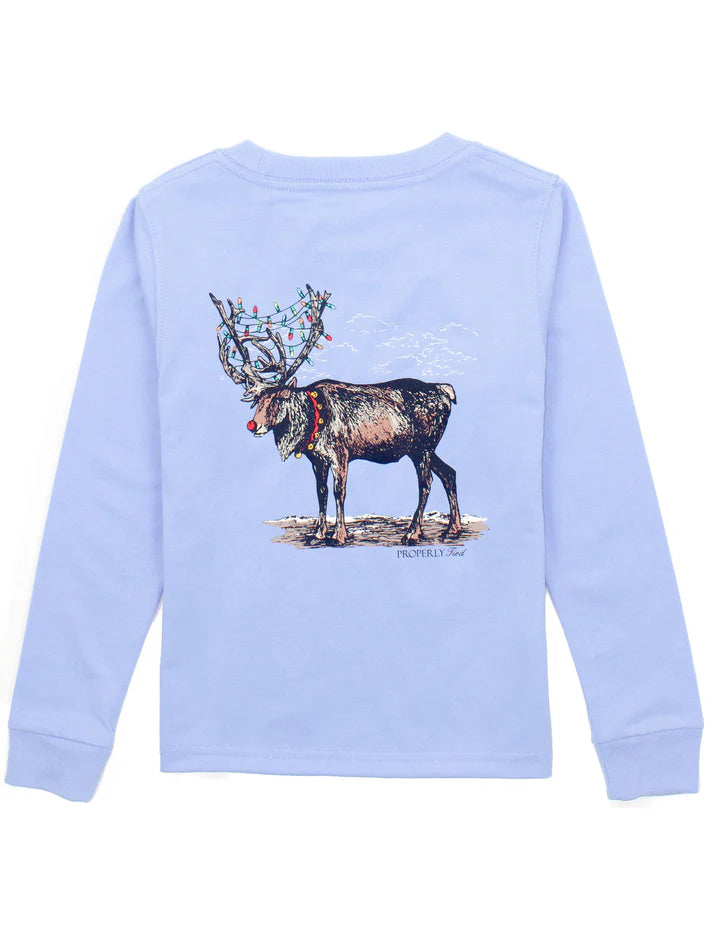 Reindeer LS Light Blue - Born Childrens Boutique
