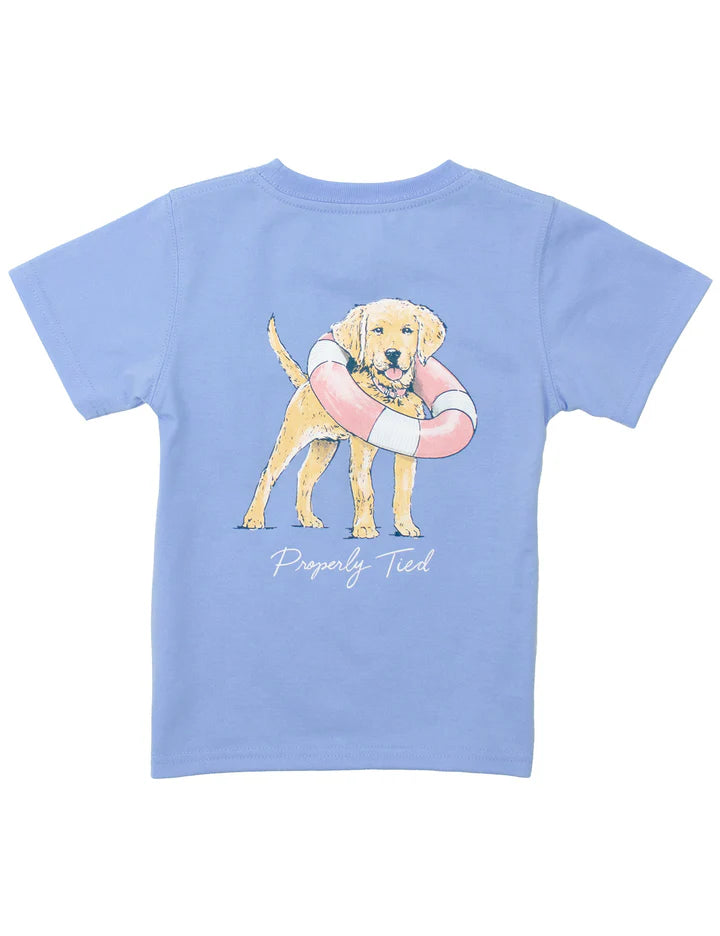 Girl Lifeguard Pup SS Light Blue - Born Childrens Boutique