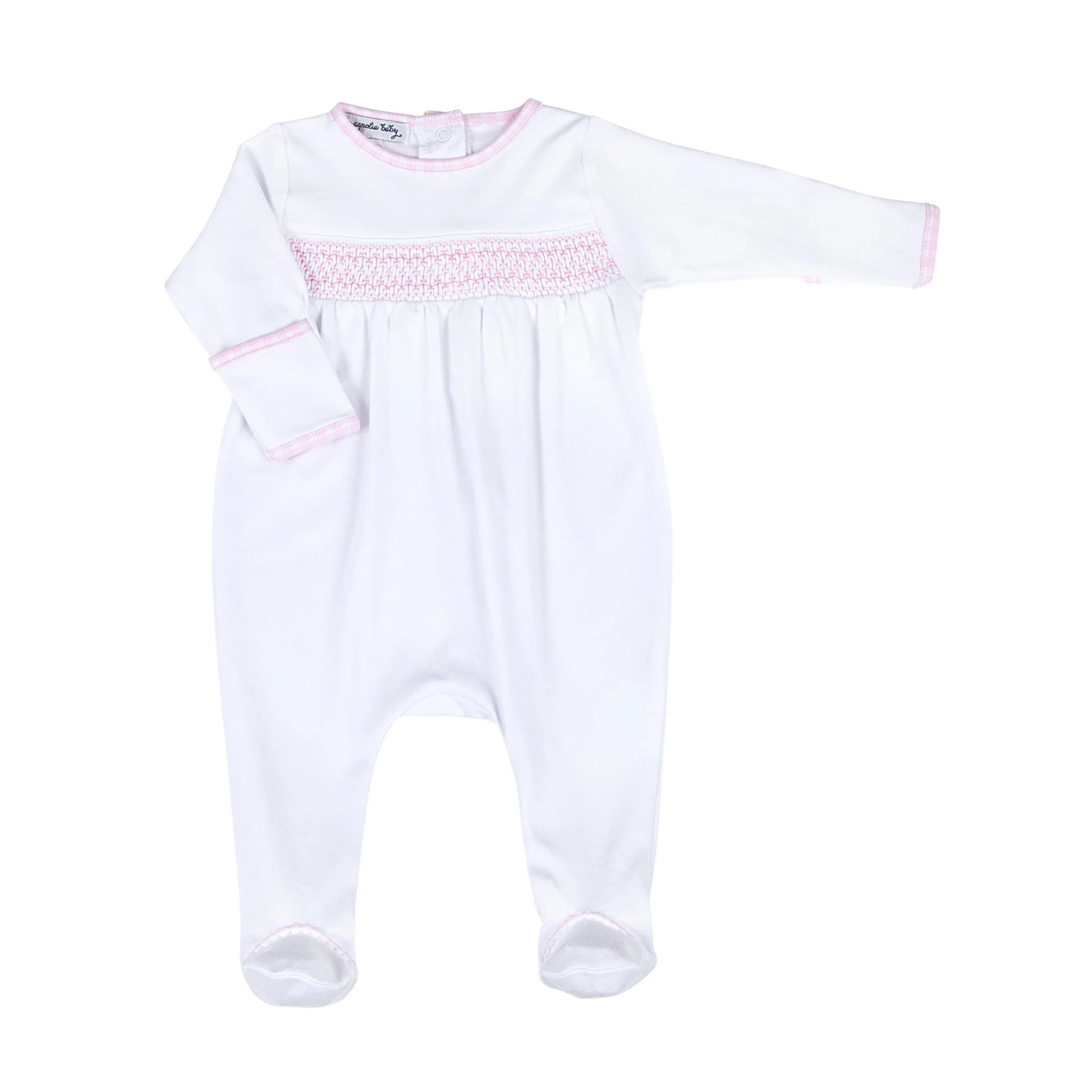New Beginnings Pink Smocked Footie - Born Childrens Boutique