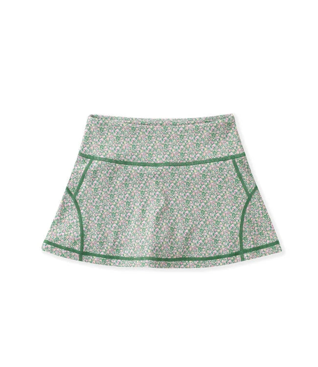 Olive Ditsy Floral Tennis Skirt - Born Childrens Boutique