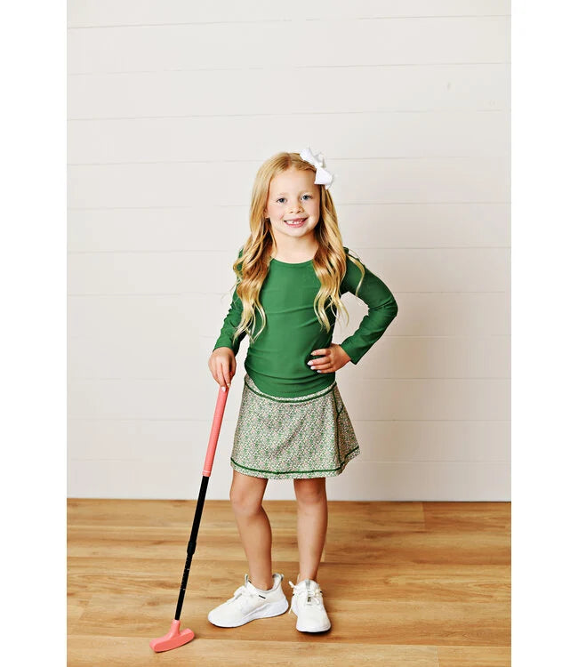 Olive Ditsy Floral Tennis Skirt - Born Childrens Boutique