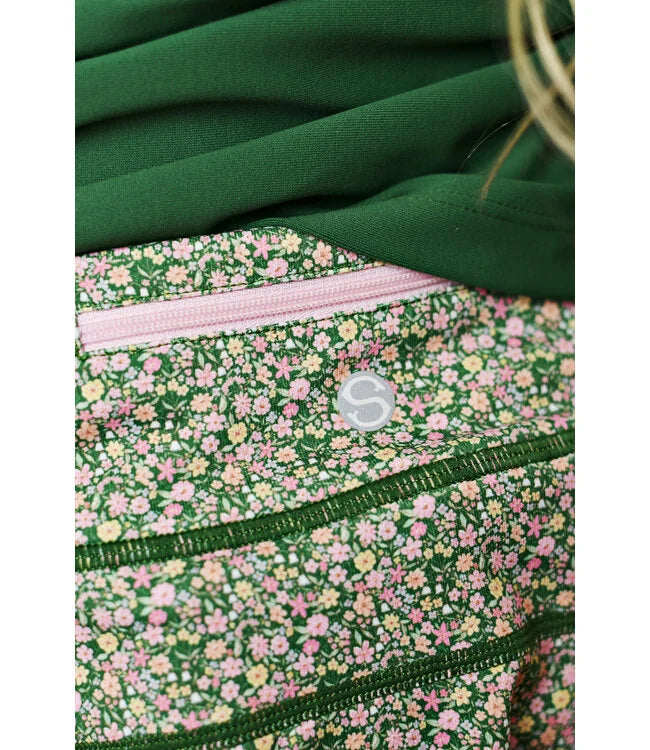 Olive Ditsy Floral Tennis Skirt - Born Childrens Boutique