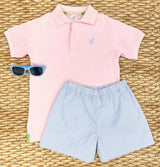 Prim & Proper Polo Palm Beach Pink With Buckhead Blue Stork - Born Childrens Boutique