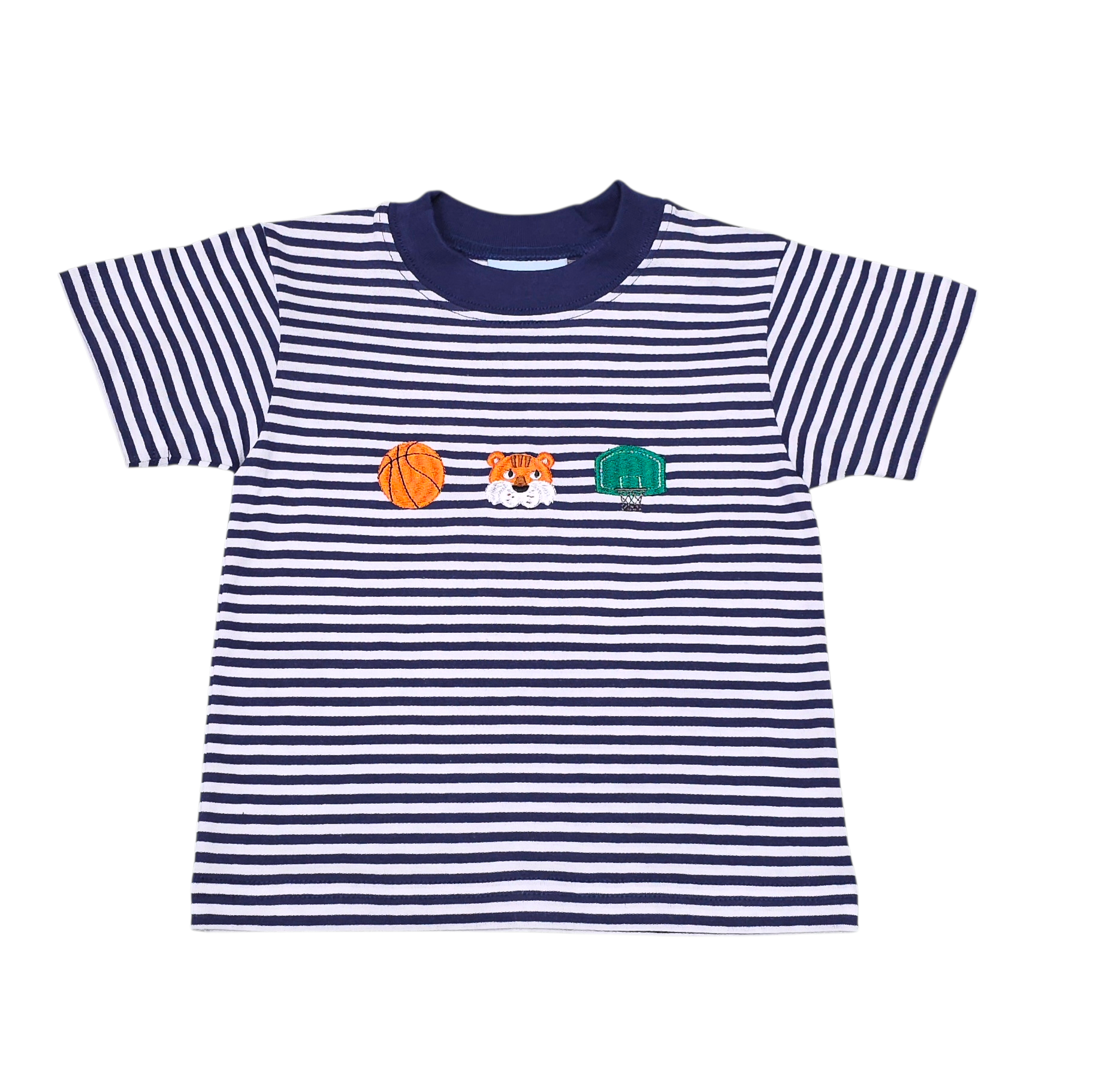Navy Stripe Auburn Basketball Shirt - Born Childrens Boutique