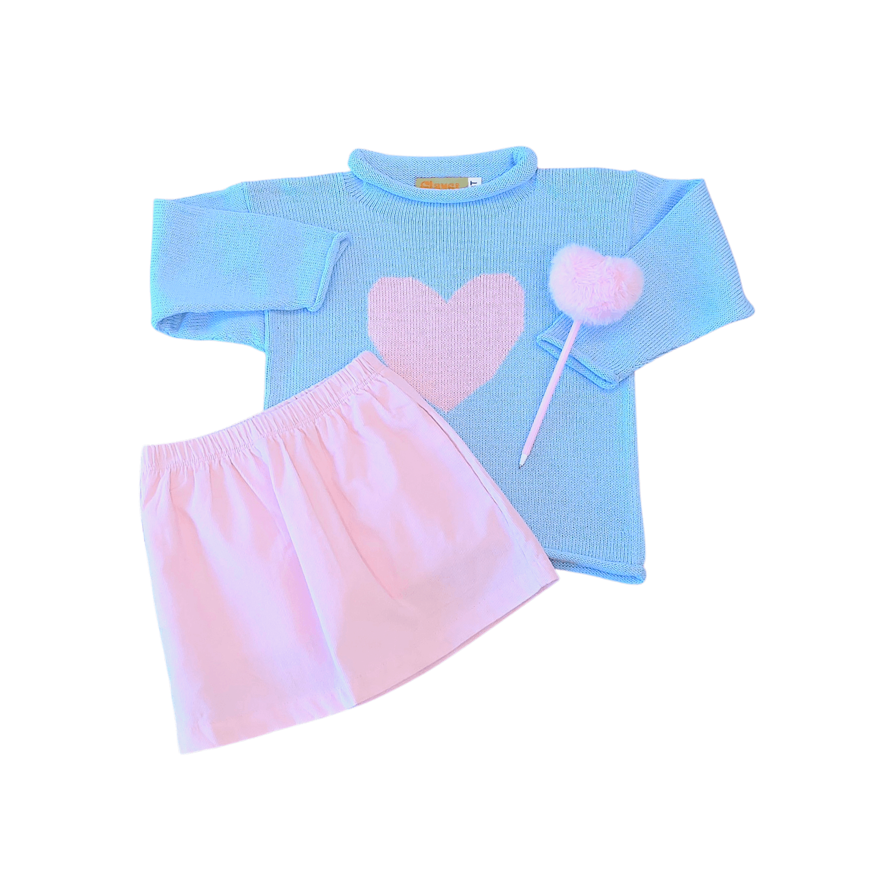 Heart Roll Neck Sweater - Born Childrens Boutique